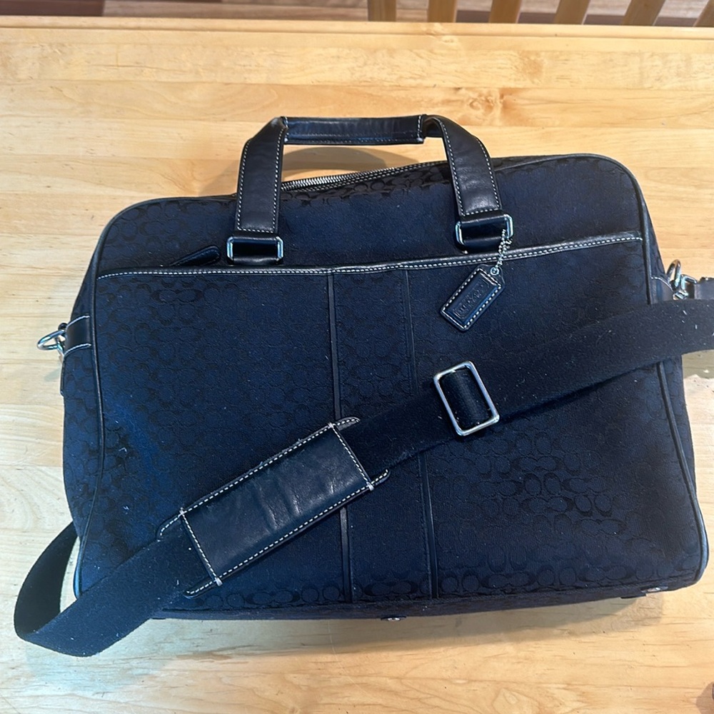 Black monogrammed business/laptop bag